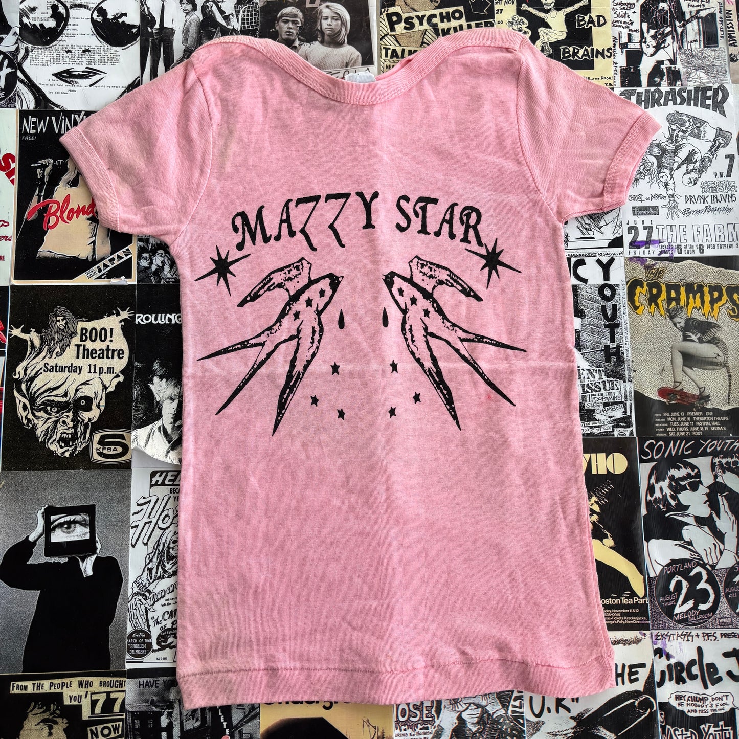 Mazzy star pink babydoll tee SM