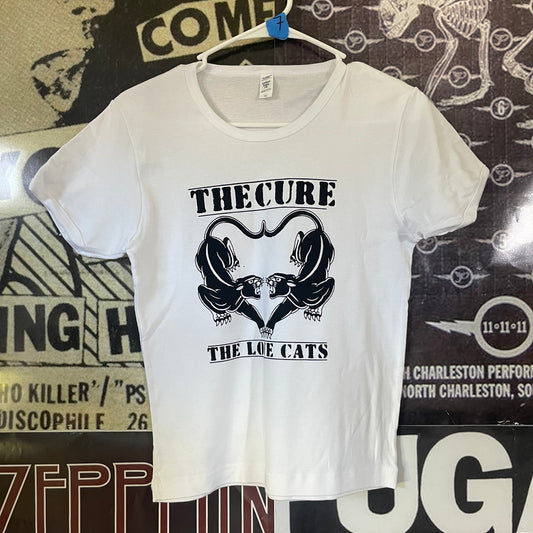 The cure cats long white baby tee