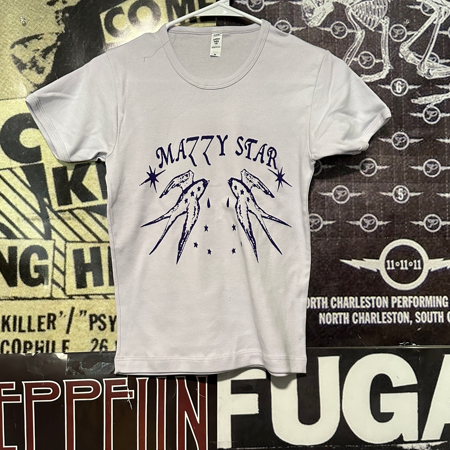 Mazzy star light purple/purple long baby tee