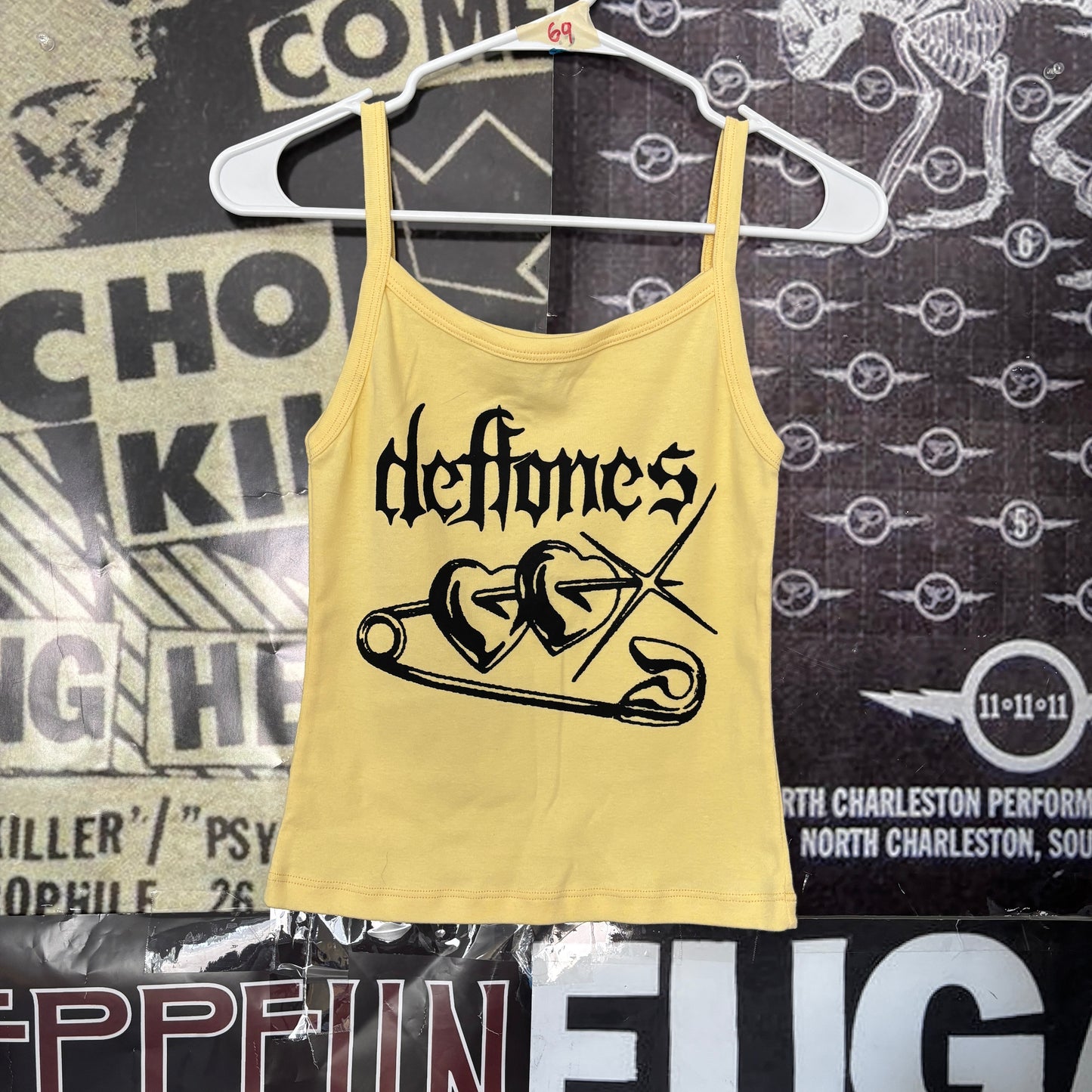 Deftones yellow baby tank SM/MED