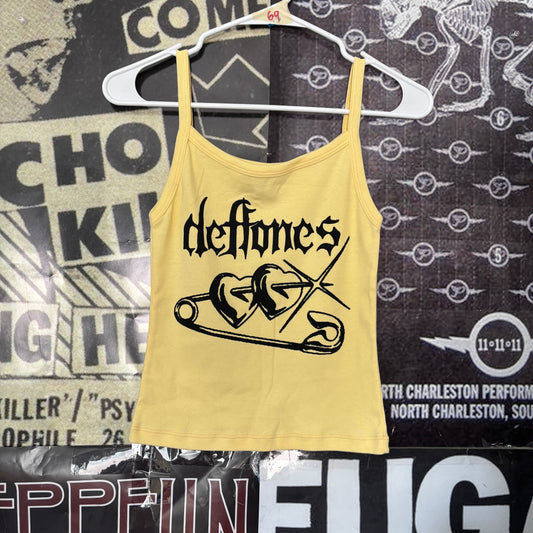 Deftones yellow baby tank SM/MED