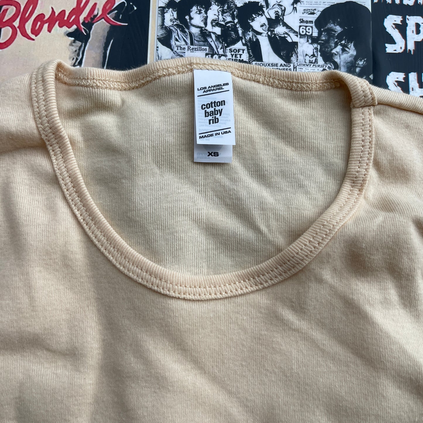 CREAM BLANK BABY TEE- XSMALL