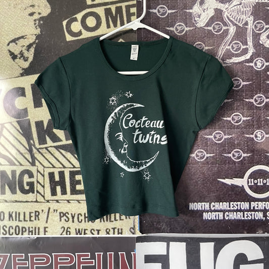 Cocteau twins forest green cropped baby tee