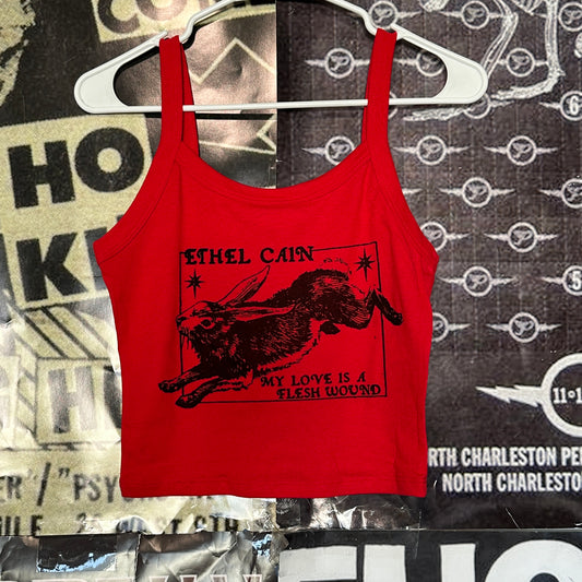 Ethel Cain red crop baby tank