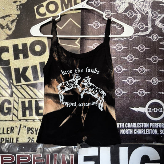 Silence lambs black acid wash baby tank