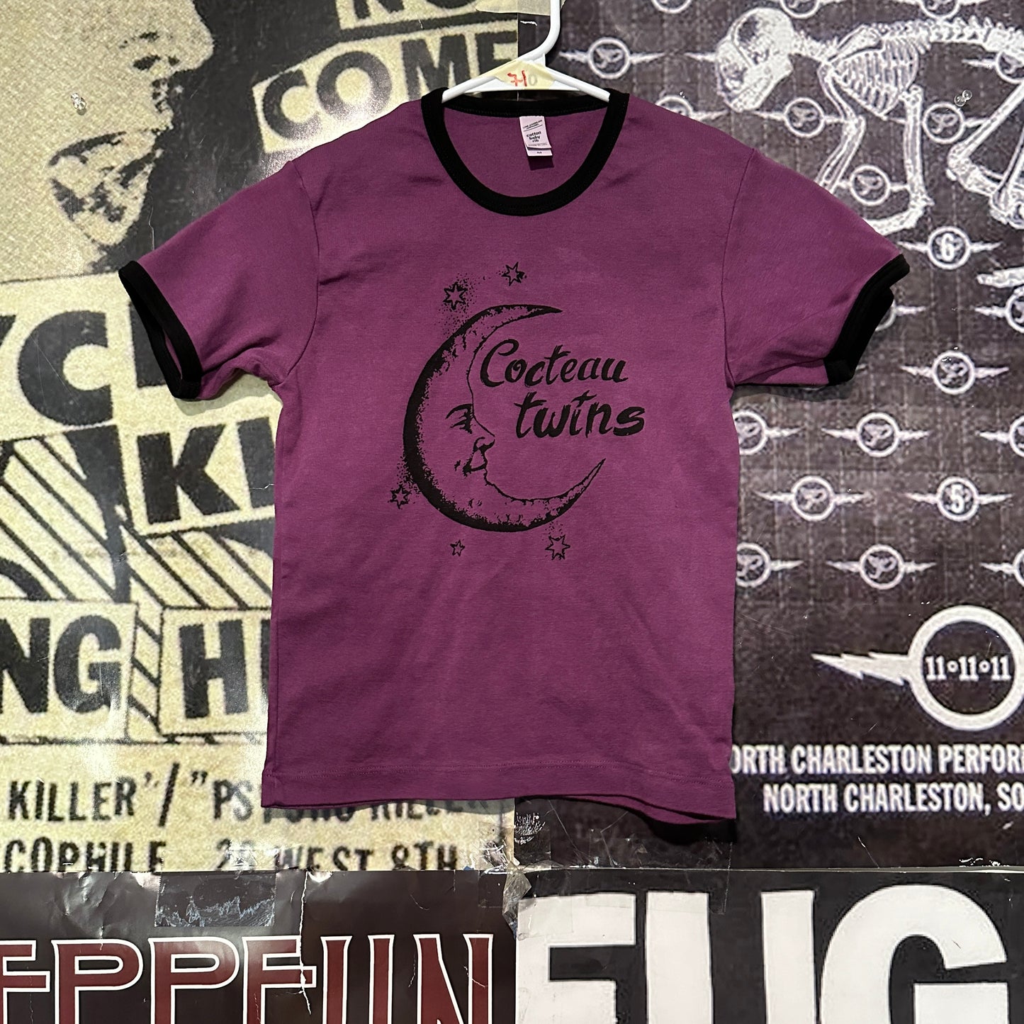 Cocteau twins purple/black long ringer baby tee SM/MED