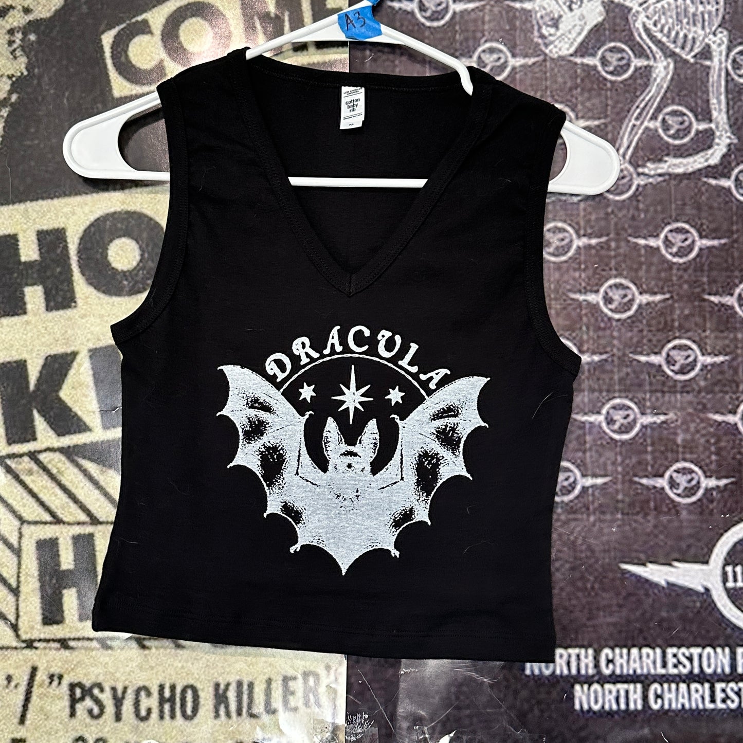Dracula black V-neck baby tank
