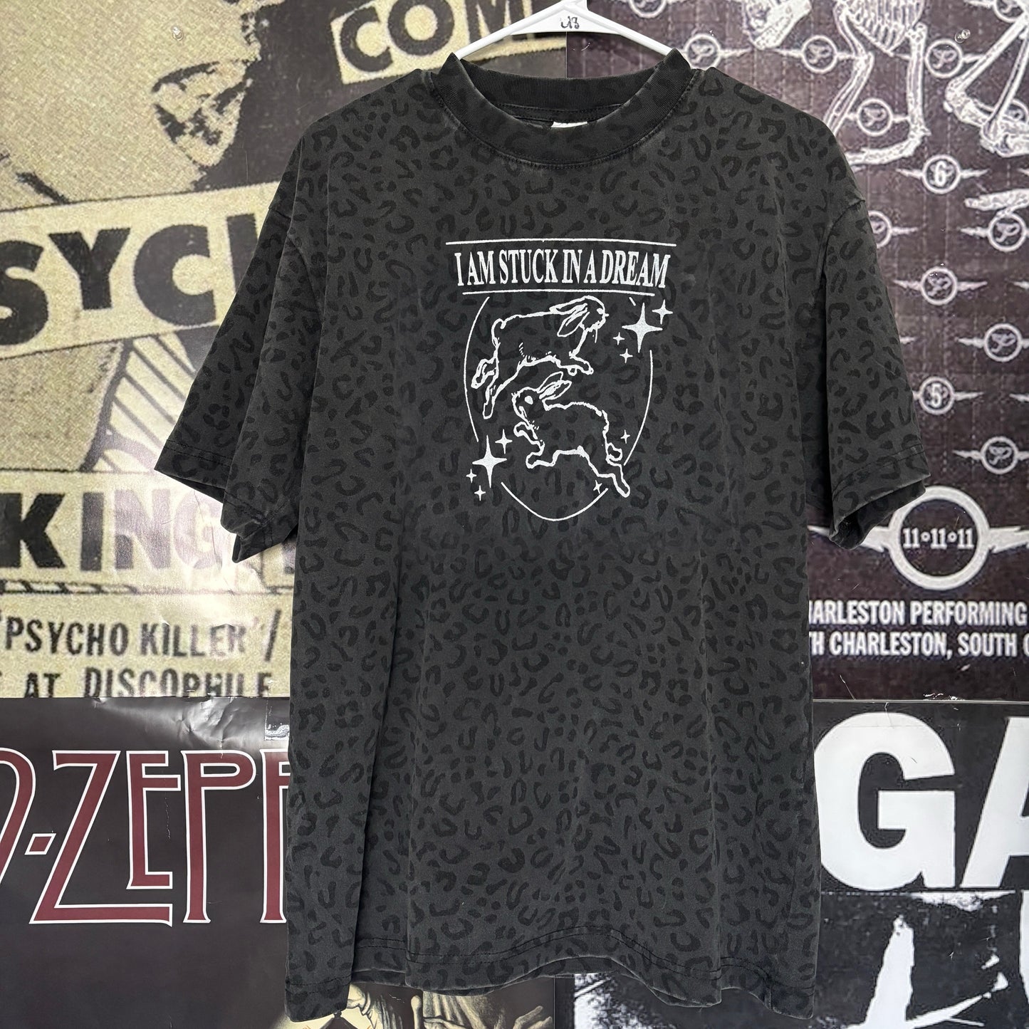 Dreams bunny grey cheetah t-shirt