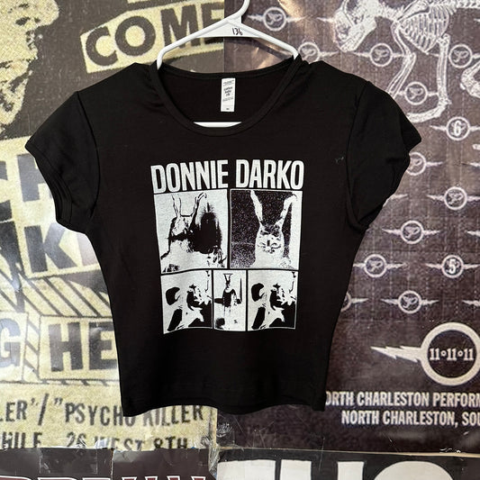 DONNIE DARKO BLACK CROP BABY TEE