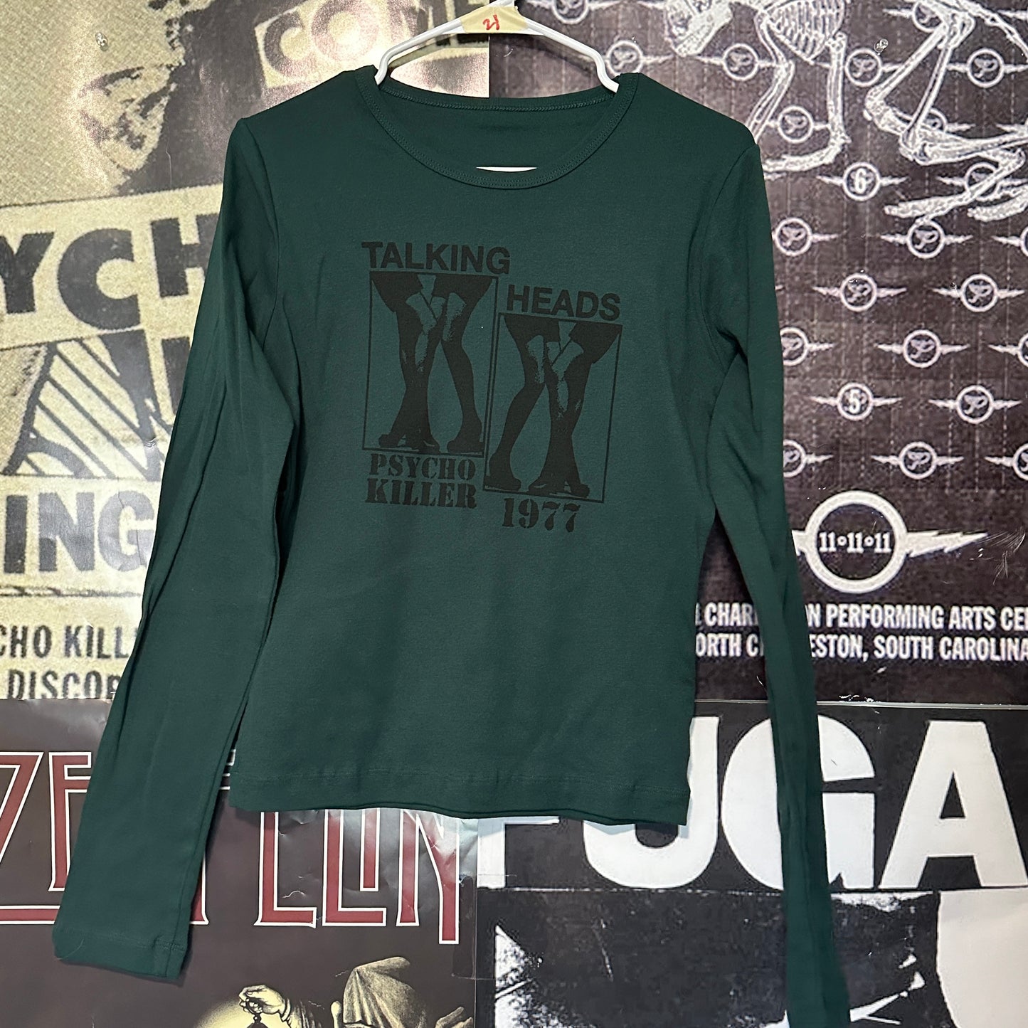 Talking heads forest green long sleeve