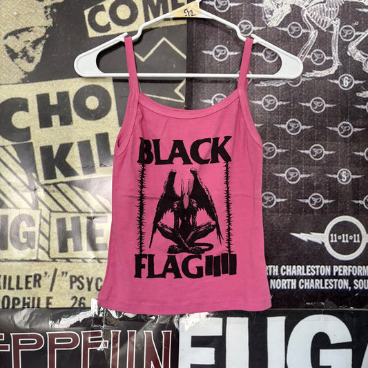 Black flag dark pink baby tank SM/MED