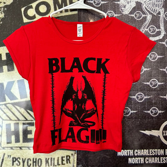 Black flag red baby tee MED