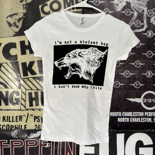 Violent dog white babydoll tee