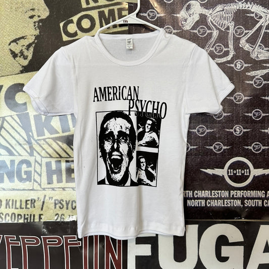 American psycho white long baby tee