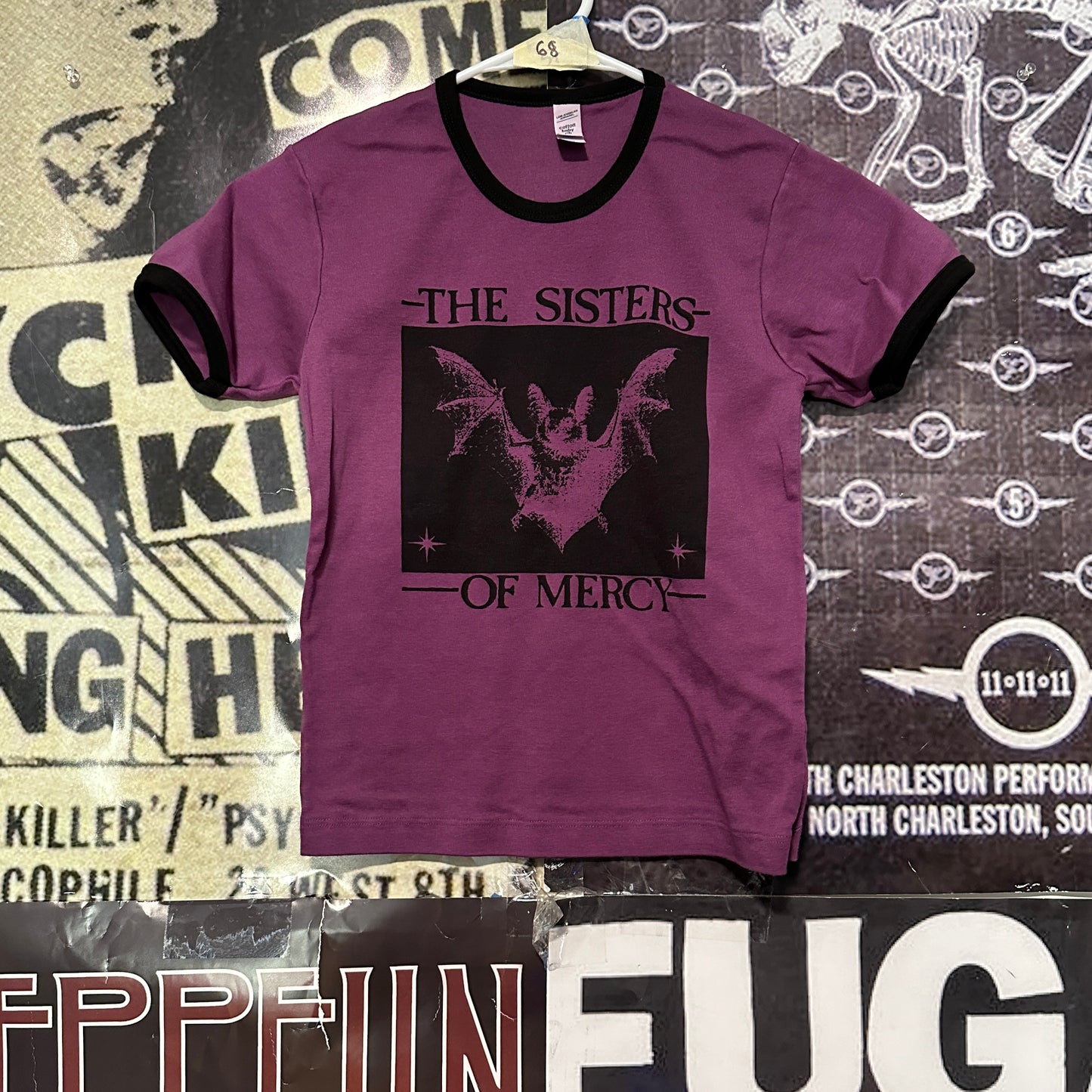 Sisters of mercy purple/black long ringer baby tee SM/MED