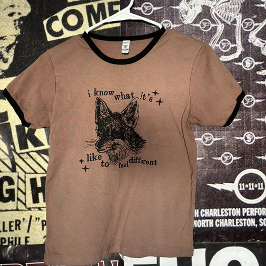 feel different brown long ringer baby tee LAR/XLAR (ready)