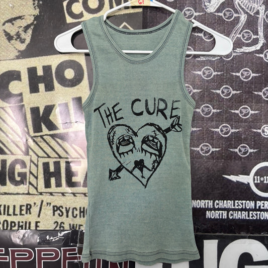 The cure heart blue rib tank SM