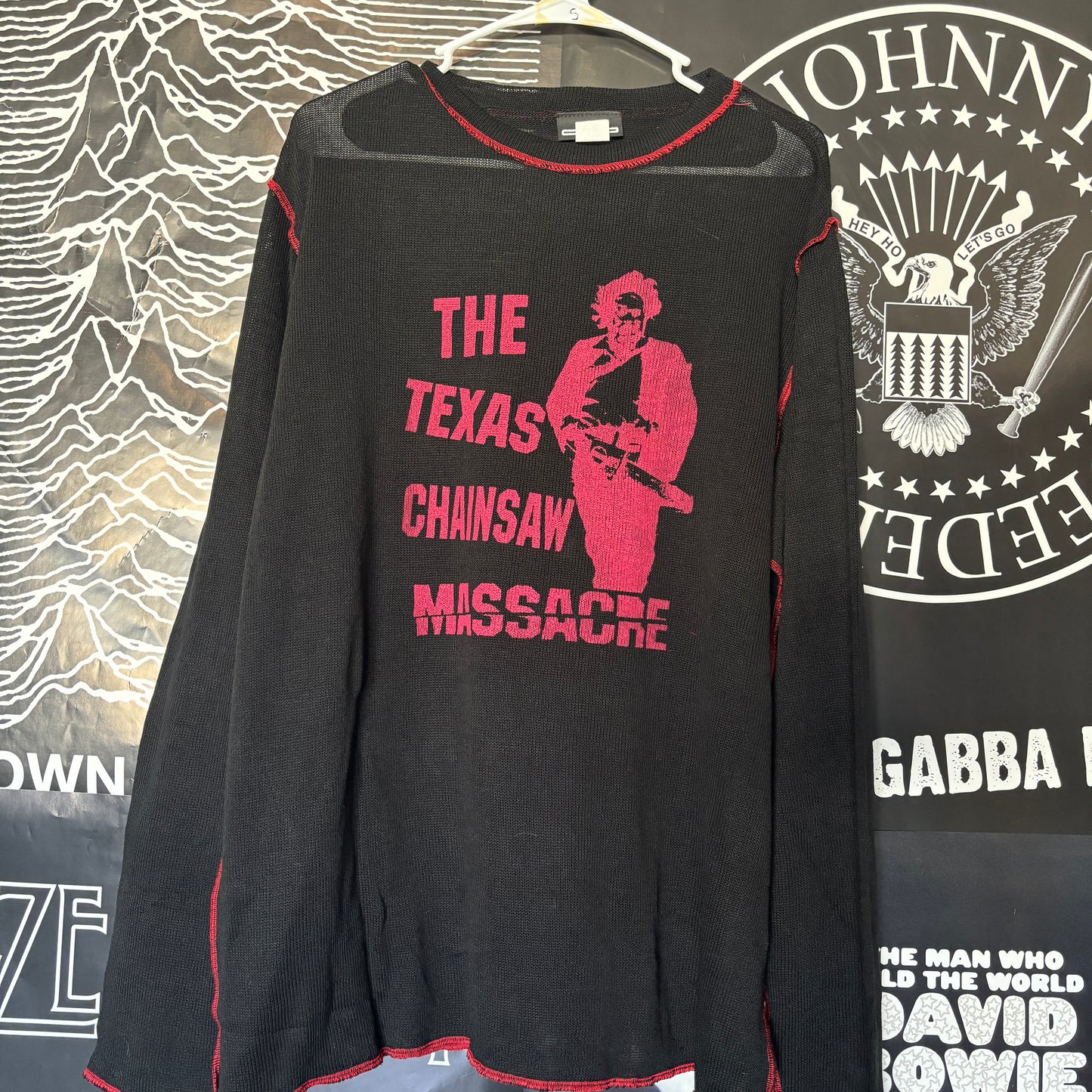 Texas chainsaw black/red mesh long sleeve LAR/XL