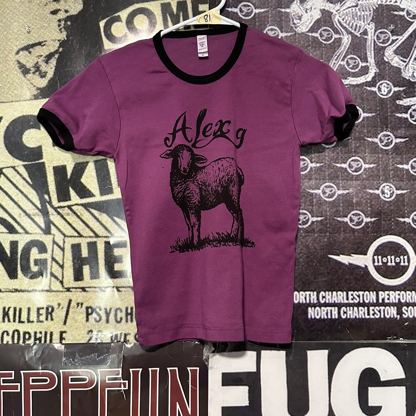 Alex g purple/black long ringer baby tee SM/MED