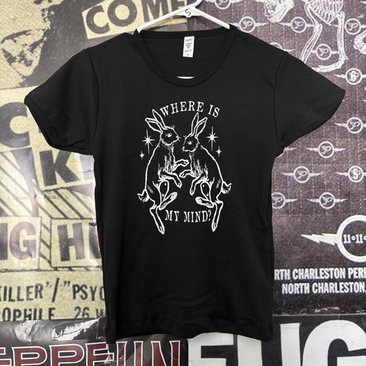 Mind? black long baby tee