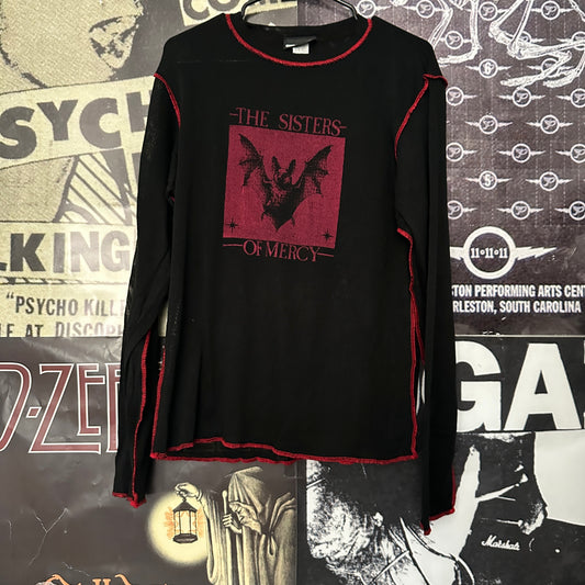 Sisters of mercy Black/red mesh long sleeve