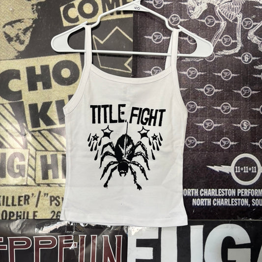 Title fight white baby tank SM/MED