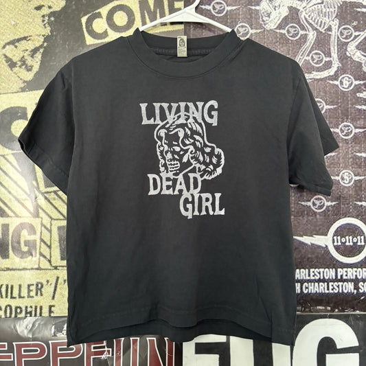 Living girl boxy black tee