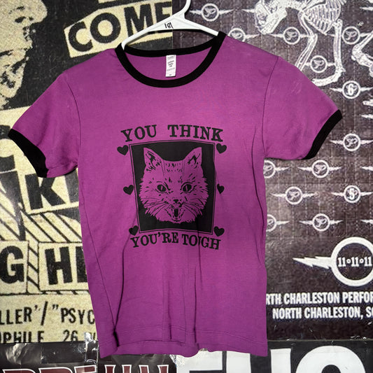 youre tough purple long ringer baby tee SM/MED (ready)