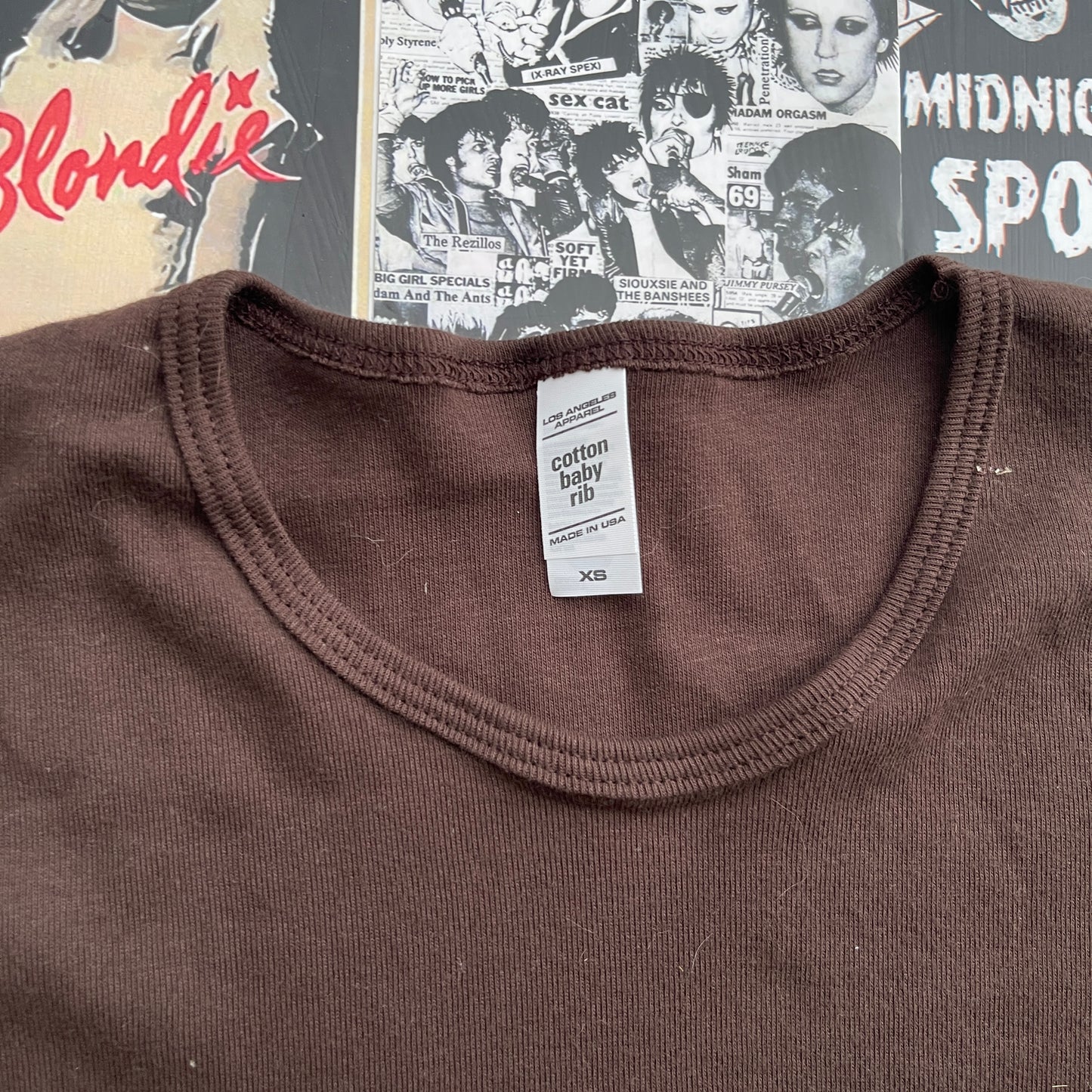 BROWN BLANK BABY TEE- XSMALL