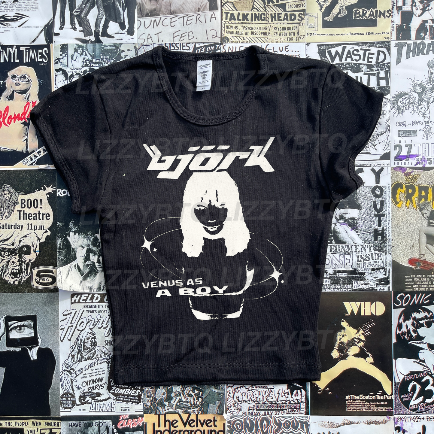 Bjork black baby tee