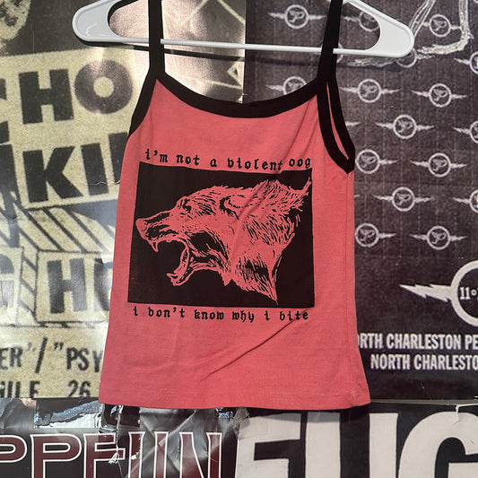 violent dog red/black ringer tank SM/MED (ready)
