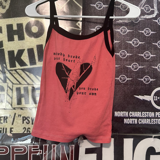 Elliott smith heart red/black ringer tank SM/MED (ready)