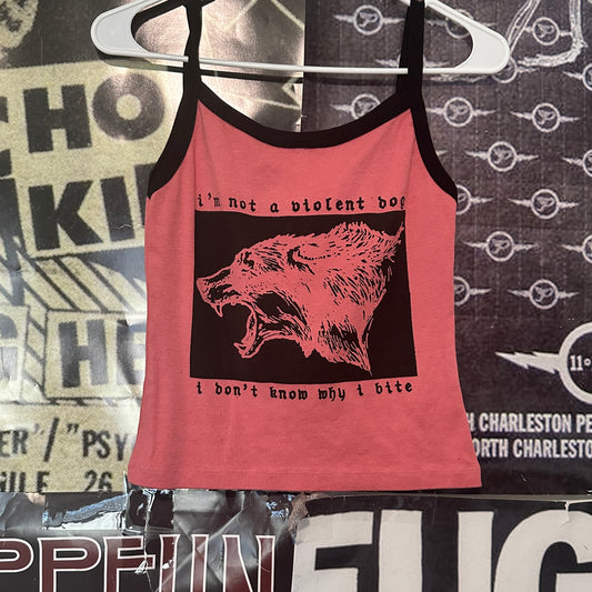 violent dog red/black ringer tank SM/MED (ready)