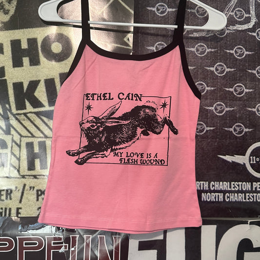 ETHEL CAIN pink/black ringer tank LAR/XL (ready)