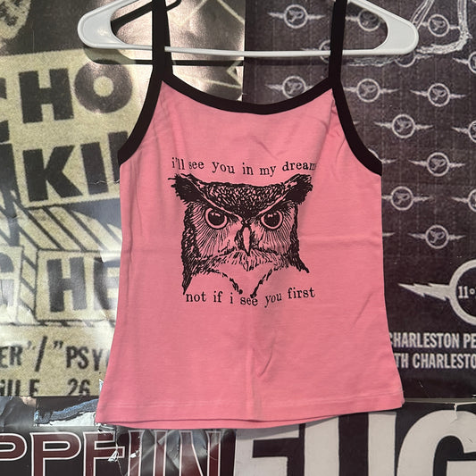in my dreams pink/black ringer tank LAR/XL (ready)