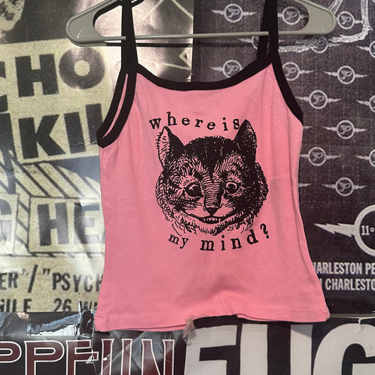 where is my mind pink/black ringer tank LAR/XL (ready)