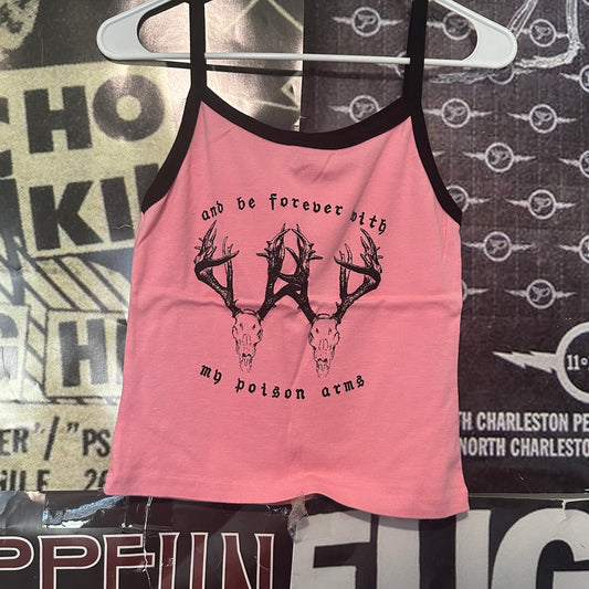 poison arms pink/black ringer tank LAR/XL (ready)