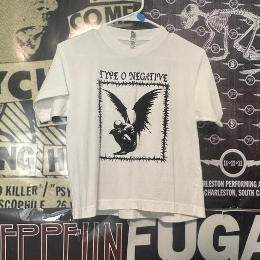 type o negative white/black boxy tee SM (ready)