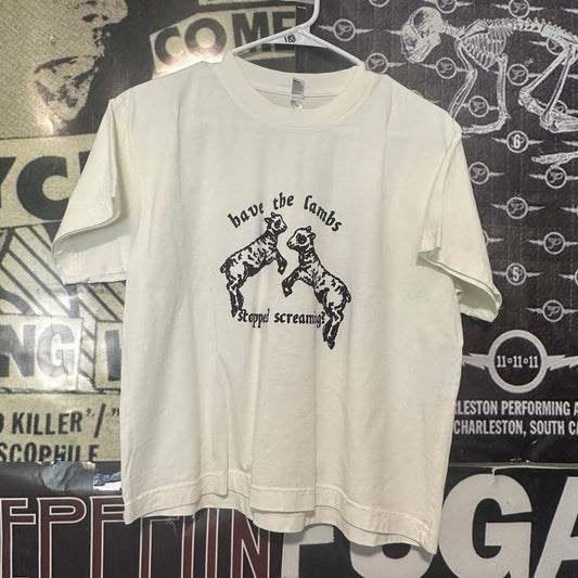 the lambs white/black boxy tee LAR (ready)