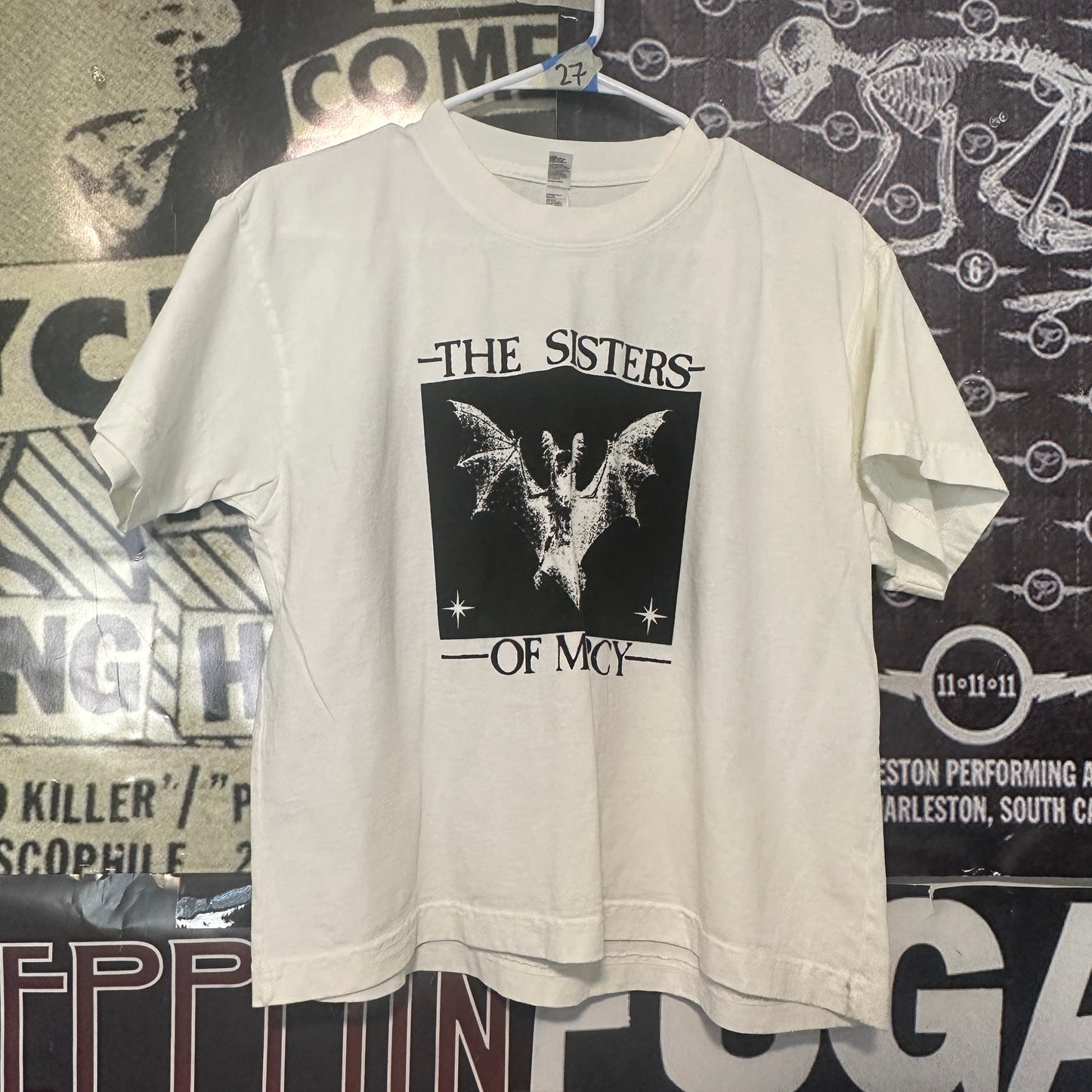 sisters of mercy white/black boxy tee LAR (ready)