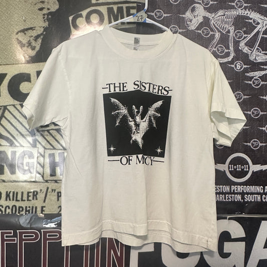 sisters of mercy white/black boxy tee LAR (ready)