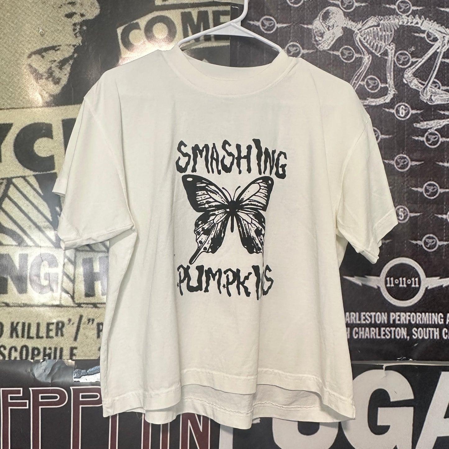 smashing pumpkins white/black boxy tee XL (ready)