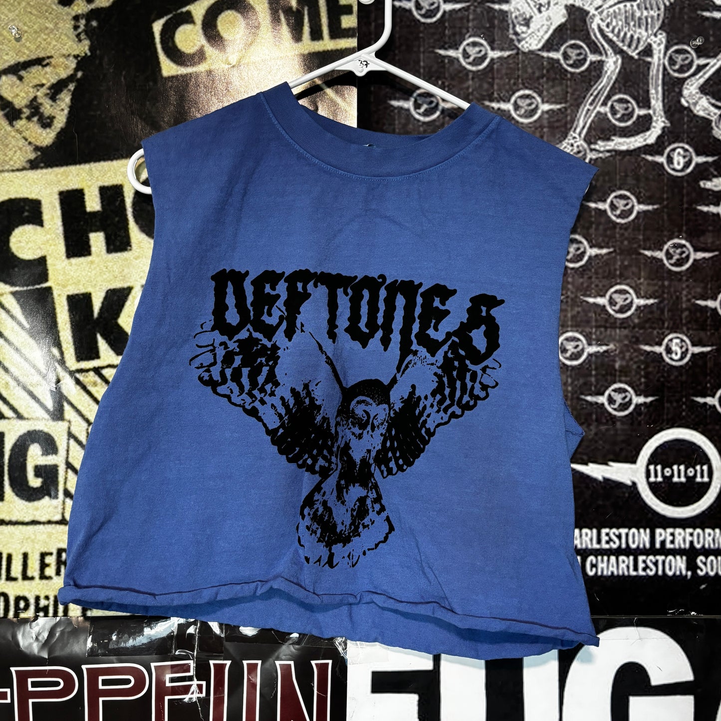 deftones blue cut off muscle tank SM/MED