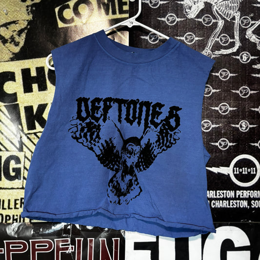 deftones blue cut off muscle tank SM/MED