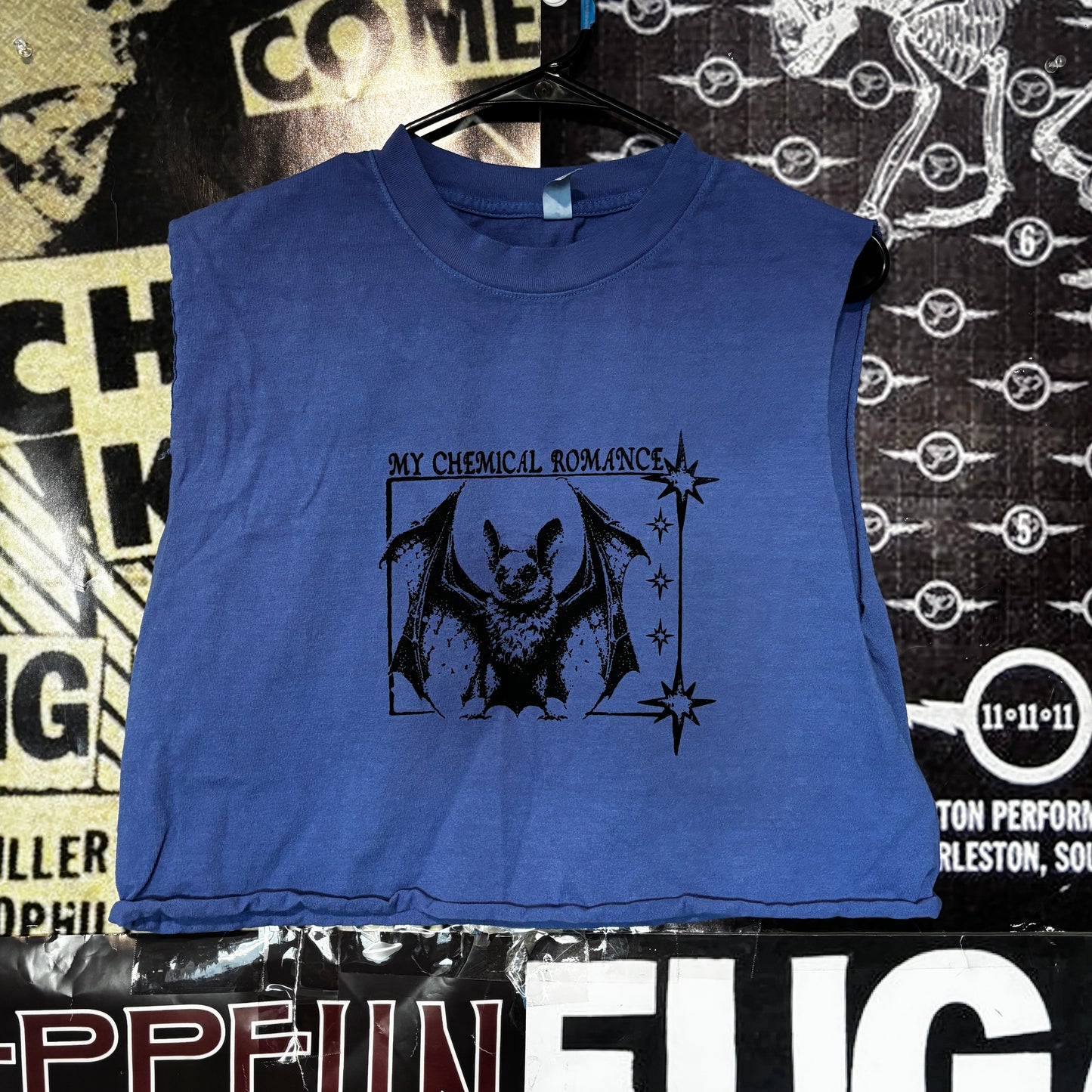 chemical blue cut off muscle tank SM/MED