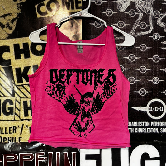 deftones pink cropped tank