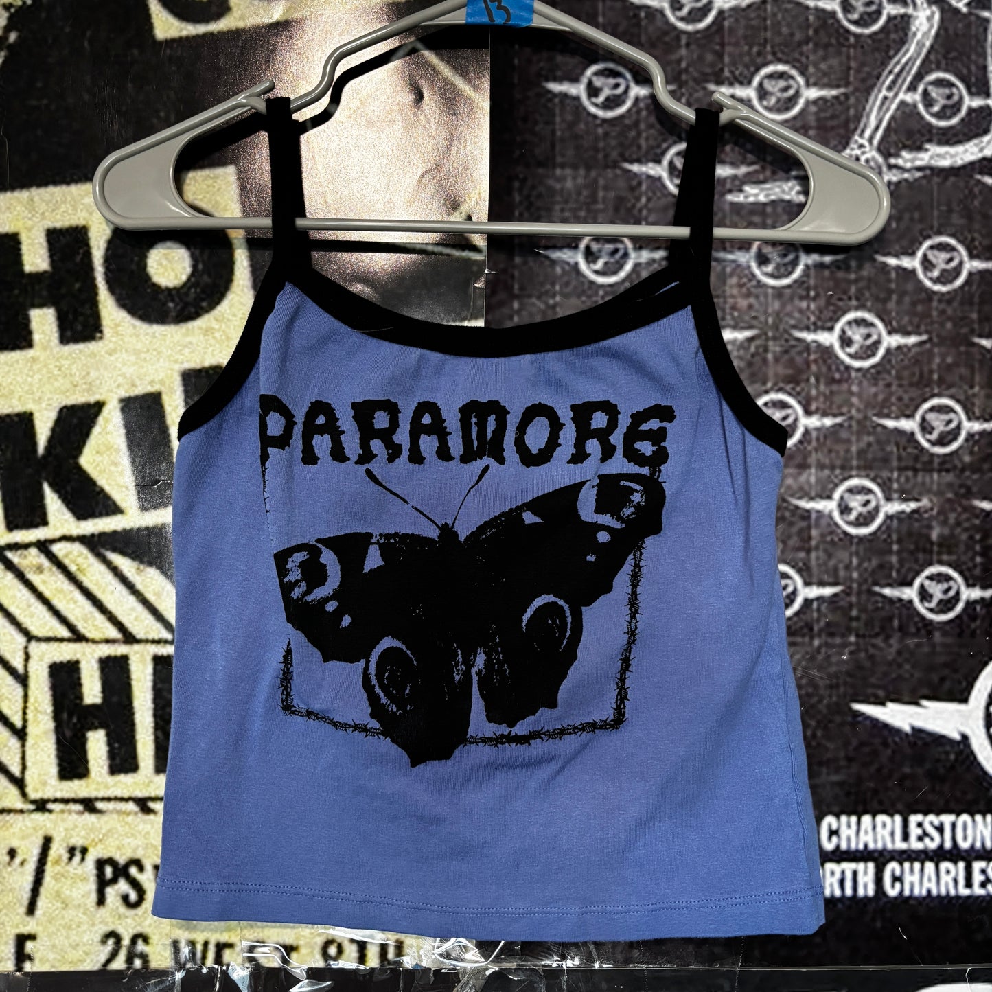 paramore blue/black baby tank