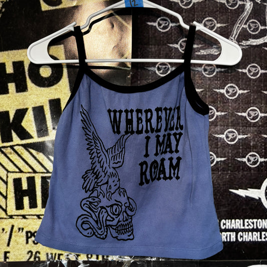 wherever roam blue/black baby tank