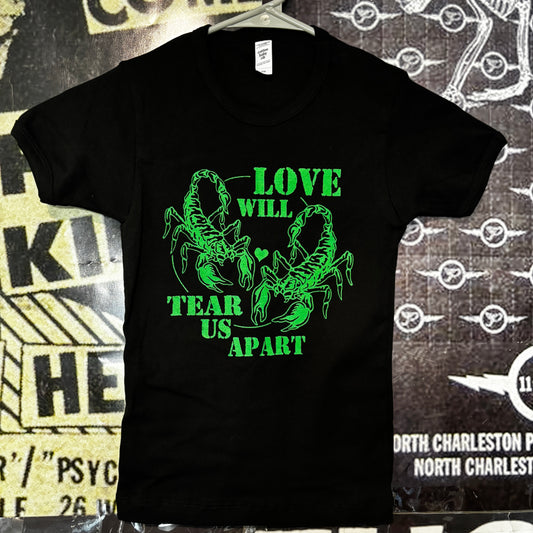 joy division black/green long baby tee XS