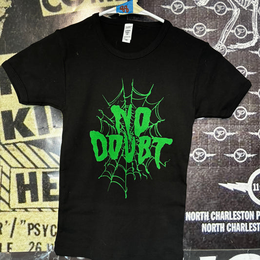 doubt black/green long baby tee XS